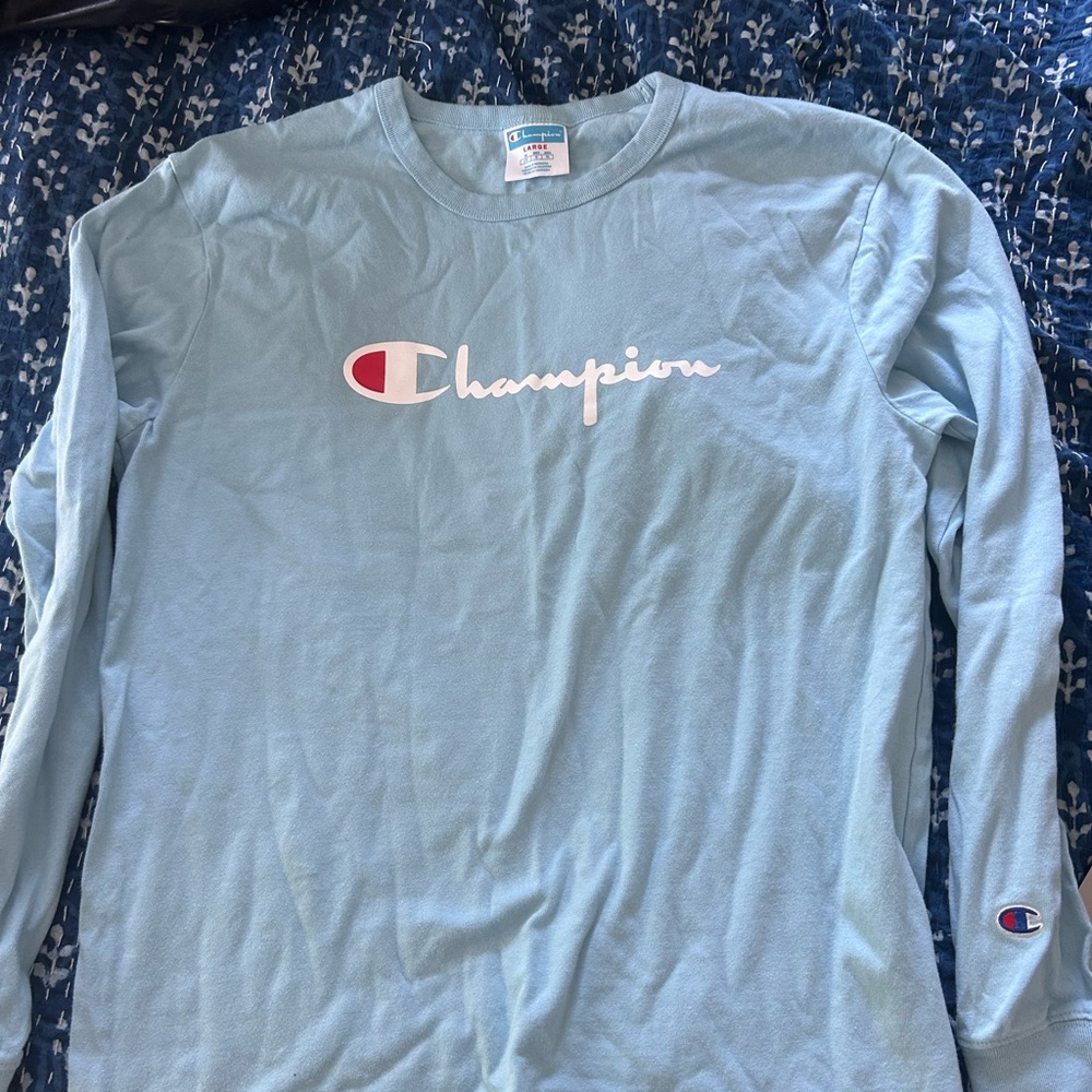 Champion Light Blue Long Sleeve Tee